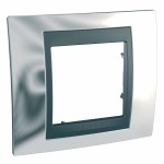 Рамка 1-м Unica Top хром/графит SchE MGU66.002.210