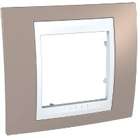 Рамка 1-м Unica Хамелеон корич./бел. SchE MGU6.002.874