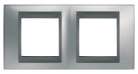 Рамка 2-м Unica Top матов. хром/графит SchE MGU66.004.238