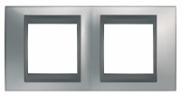 Рамка 2-м Unica Top матов. хром/графит SchE MGU66.004.238