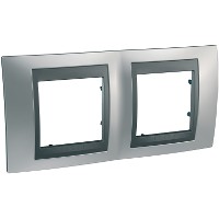 Рамка 2-м Unica Top матов. хром/графит SchE MGU66.004.238