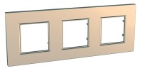 Рамка 3-м Unica quadro медь SchE MGU6.706.56