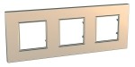 Рамка 3-м Unica quadro медь SchE MGU6.706.56