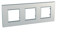Рамка 3-м Unica quadro сереб. SchE MGU6.706.55
