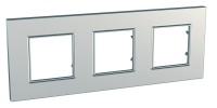 Рамка 3-м Unica quadro сереб. SchE MGU6.706.55