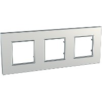 Рамка 3-м Unica quadro сереб. SchE MGU6.706.55