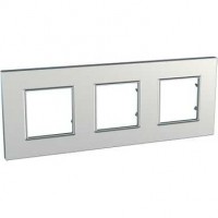 Рамка 3-м Unica quadro сереб. SchE MGU6.706.55