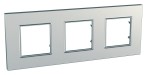 Рамка 3-м Unica quadro сереб. SchE MGU6.706.55