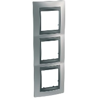 Рамка 3-м Unica Top матов. хром/графит SchE MGU66.006.238