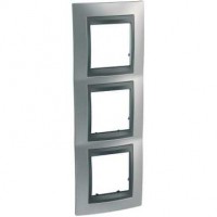Рамка 3-м Unica Top матов. хром/графит SchE MGU66.006.238