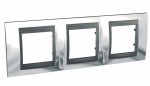 Рамка 3-м Unica Top хром/графит SchE MGU66.006.210