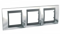 Рамка 3-м Unica Top хром/графит SchE MGU66.006.210