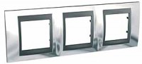 Рамка 3-м Unica Top хром/графит SchE MGU66.006.210
