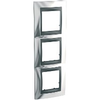 Рамка 3-м Unica Top хром/графит SchE MGU66.006.210