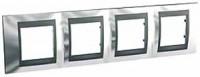 Рамка 4-м Unica Top хром/графит SchE MGU66.008.210