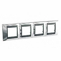 Рамка 4-м Unica Top хром/графит SchE MGU66.008.210