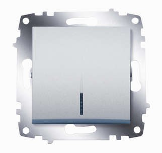 Механизм выключателя 1-кл. сп cosmo 10а ip20 с подсветкой алюм. abb 619-011000-201