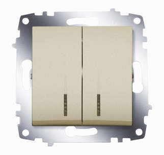 Механизм выключателя 2-кл. сп cosmo 10а ip20 с подсветкой титаниум abb 619-011400-203