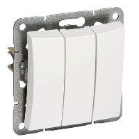 Выключатель 3-кл. СП Дуэт 10А IP20 механизм бел. SchE WDE000131