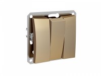 Выключатель 3-кл. СП Дуэт 10А IP20 механизм шампань SchE WDE000431