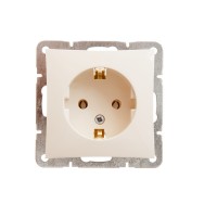 Розетка 1-м СП Дуэт 16А IP20 с заземл. механизм беж. SchE WDE000243