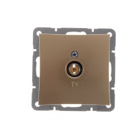 Розетка телевизионная TV 1-м СП Дуэт 0.7дБ коннектор механизм шампань SchE WDE000491