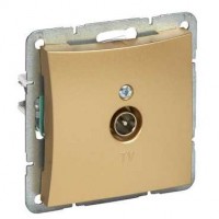 Розетка телевизионная TV 1-м СП Дуэт 0.7дБ коннектор механизм шампань SchE WDE000491