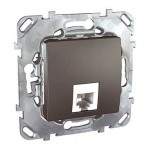 Механизм розетки телефонной 1-м СП Unica Top RJ11 4 контакт. графит SchE MGU5.492.12ZD