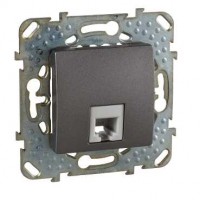 Механизм розетки телефонной 1-м СП Unica Top RJ11 4 контакт. графит SchE MGU5.492.12ZD
