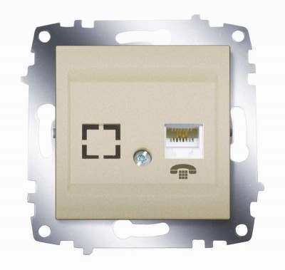 Механизм розетки телеф. 1-м cosmo (rj11 + гнездо) титаниум abb 619-011400-221