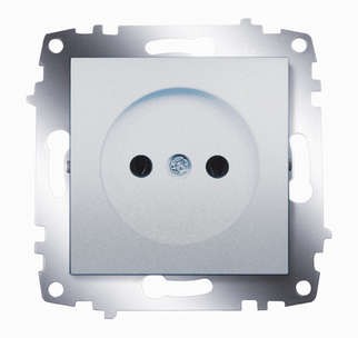 Механизм розетки 1-м сп cosmo 16а ip20 без заземл. алюм. abb 619-011000-215