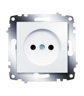 Механизм розетки 1-м сп cosmo 16а ip20 без заземл. бел. abb 619-010200-215