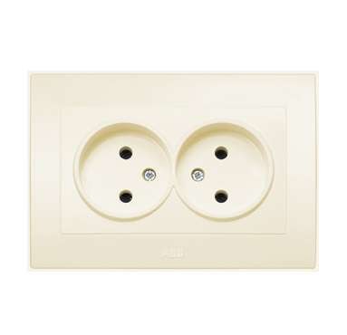 Розетка 2-м сп cosmo 16а ip20 без заземл. крем. abb 632-010300-908