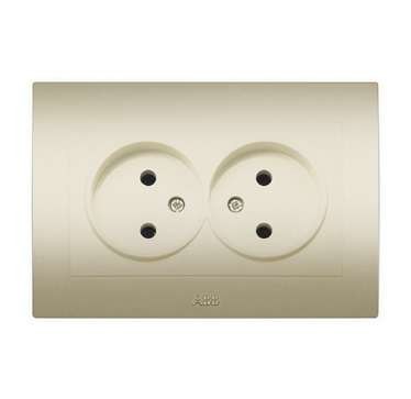 Розетка 2-м сп cosmo 16а ip20 без заземл. титаниум abb 632-011400-908