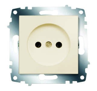 Механизм розетки 1-м сп cosmo 16а ip20 без заземл. крем. abb 619-010300-215