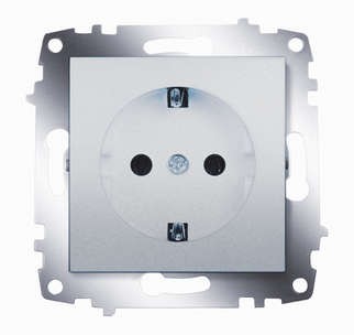 Механизм розетки 1-м cosmo с заземл. алюм. abb 619-011000-217