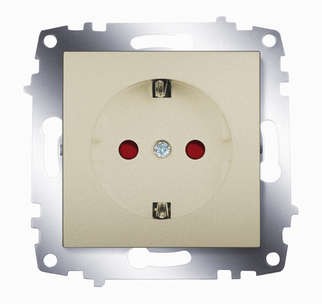 Механизм розетки 1-м cosmo защ. шторки с заземл. титаниум abb 619-011400-243