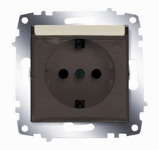 Механизм розетки 1-м cosmo с защ. крышкой с заземл. титаниум abb 619-011400-218