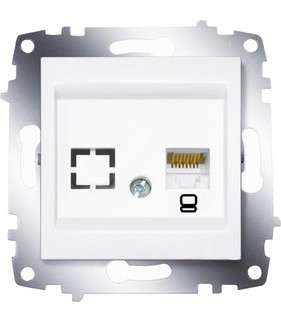 Механизм розетки комп. 1-м cosmo (rj45 cat.6 + гнездо) бел. abb 619-010200-247