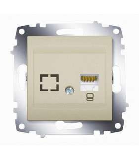 Механизм розетки комп. 1-м cosmo (rj45 cat.6 + гнездо) титаниум abb 619-011400-247