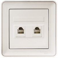 Розетка телефонная 2-м СП W59 RJ11 1А бел. SchE RSI-251TT-18(РСИ-251TT-18)