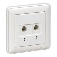 Розетка телефонная 2-м СП W59 RJ11 1А бел. SchE RSI-251TT-18(РСИ-251TT-18)