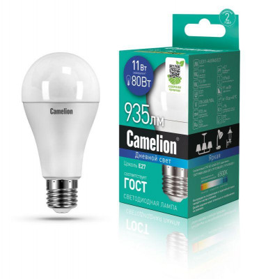 Лампа светодиодная LED11-A60/865/E27 11Вт грушевидная 220В Camelion 12651