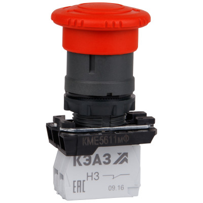 Кнопка грибовидная КМЕ 5611мК 1НО+0НЗ IP65 с ключом с фиксацией красн. КЭАЗ 248257