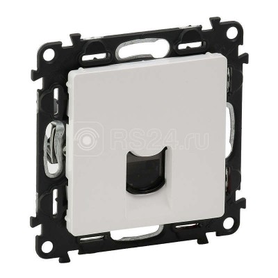 Механизм розетки компьютерной 1-м Valena Life RJ45 кат.6 UTP с лицевой панелью бел. Leg 753442