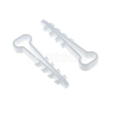 Дюбель-хомут d5-8мм для плоского кабеля нейлон бел. (уп.100шт) simple ekf plc-ncsf-5x8w