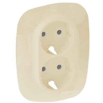 Панель лицевая Valena Allure для 2-м розетки 2х2К+З сл. кость Leg 754956