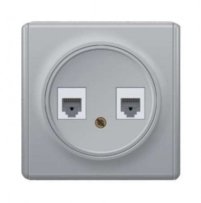 Механизм розетки комп. + телеф.2-м СП Florence RJ11/RJ45 кат.5e сер. 1E20801302 OneKeyElectro 2172840