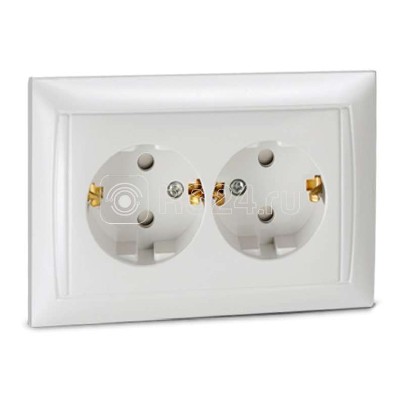 Розетка 2-м VALENZO защ. шторки с заземл. 6128x бел. ASD / IN HOME 4690612006406