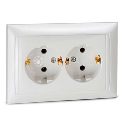 Розетка 2-м valenzo с заземл. 6128 бел. asd / in home 4690612006390
